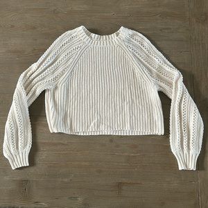 American Eagle white knit cropped sweater S